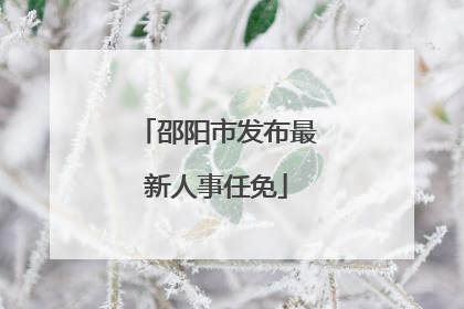 邵阳市发布最新人事任免