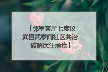邻里客厅七度议 武昌武泰闸社区共治破解民生顽疾