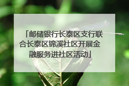 邮储银行长泰区支行联合长泰区锦溪社区开展金融服务进社区活动