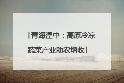 青海湟中:高原冷凉蔬菜产业助农增收