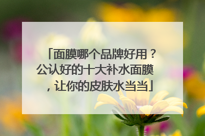 面膜哪个品牌好用？公认好的十大补水面膜，让你的皮肤水当当