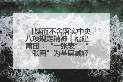 锲而不舍落实中央八项规定精神丨福建莆田：“一张表”“一张图”为基层减轻“数字负担”