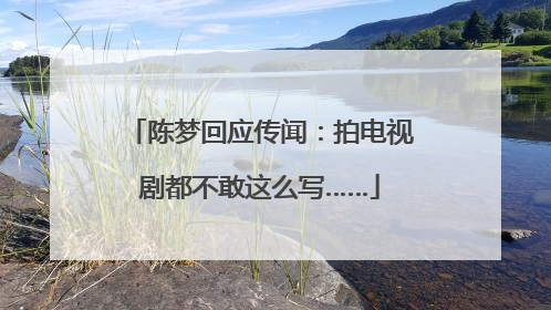 陈梦回应传闻：拍电视剧都不敢这么写……