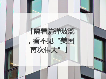 隔着防弹玻璃，看不见“美国再次伟大”