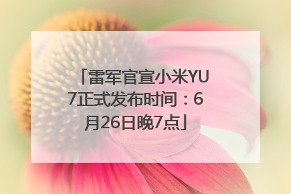 雷军官宣小米YU7正式发布时间：6月26日晚7点