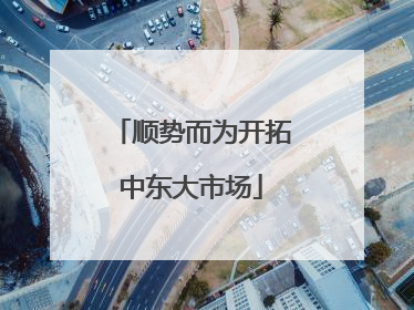 顺势而为开拓中东大市场