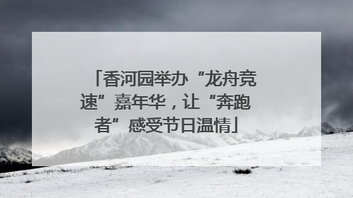 香河园举办“龙舟竞速”嘉年华，让“奔跑者”感受节日温情