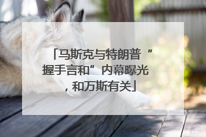 马斯克与特朗普“握手言和”内幕曝光，和万斯有关