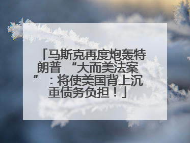 马斯克再度炮轰特朗普 “大而美法案”：将使美国背上沉重债务负担！