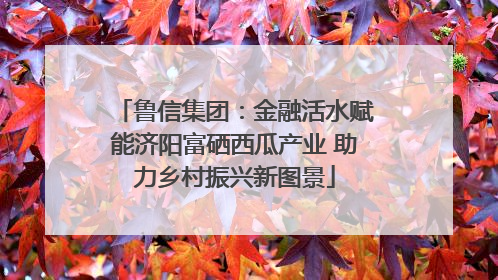 鲁信集团：金融活水赋能济阳富硒西瓜产业 助力乡村振兴新图景
