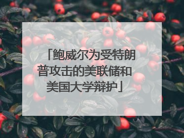 鲍威尔为受特朗普攻击的美联储和美国大学辩护