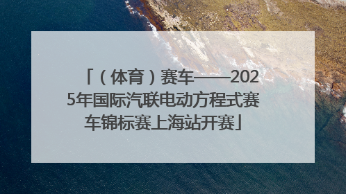（体育）赛车——2025年国际汽联电动方程式赛车锦标赛上海站开赛