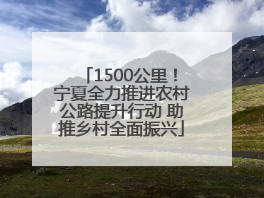 1500公里！宁夏全力推进农村公路提升行动 助推乡村全面振兴