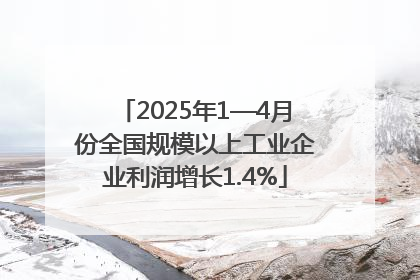 2025年1—4月份全国规模以上工业企业利润增长1.4%