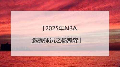 2025年NBA选秀球员之杨瀚森