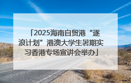 2025海南自贸港“逐浪计划”港澳大学生暑期实习香港专场宣讲会举办