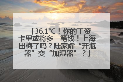 36.1℃！你的工资卡里或将多一笔钱！上海出梅了吗？陆家嘴“开瓶器”变“加湿器”？