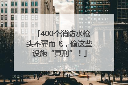 400个消防水枪头不翼而飞，偷这些设施“真刑”！