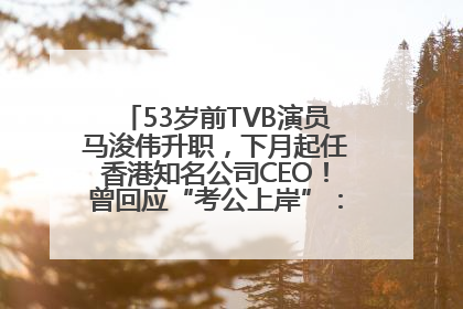 53岁前TVB演员马浚伟升职，下月起任香港知名公司CEO！曾回应“考公上岸”：真不是公务员
