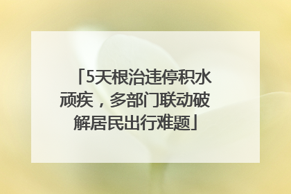 5天根治违停积水顽疾，多部门联动破解居民出行难题