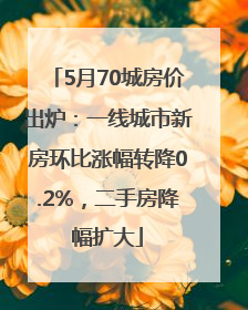 5月70城房价出炉：一线城市新房环比涨幅转降0.2%，二手房降幅扩大