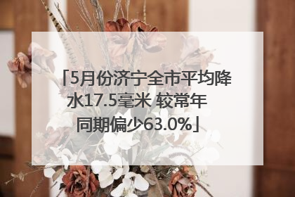 5月份济宁全市平均降水17.5毫米 较常年同期偏少63.0%